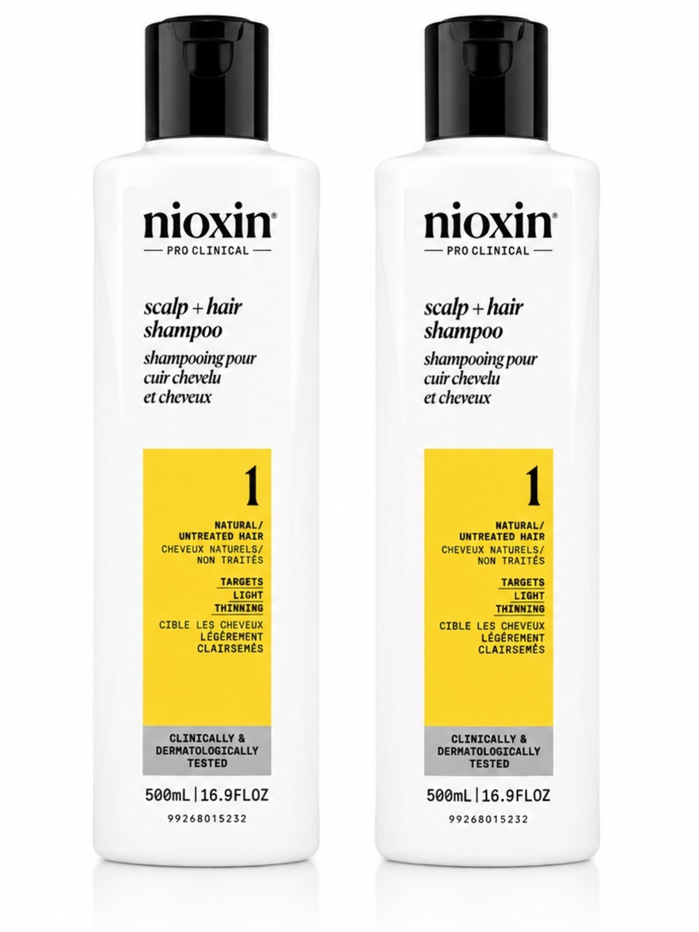 Nioxin System 1 Scalp + Hair Shampoo Duo 500ml 16.9oz For Light Thinning Hair